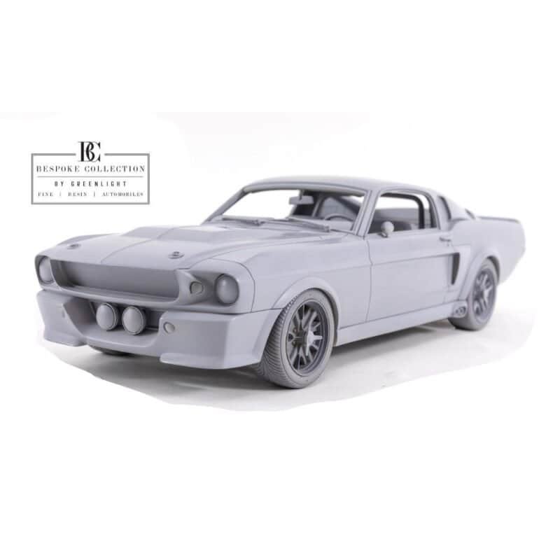 Miniatura coche Ford Mustang Eleanor 1967 gris película 60 segundos a escala 1/12 Greenlight