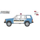Ilustración coche de policía todoterreno Jeep Cherokee 1995 azul y blanco película 60 segundos a Greenlight