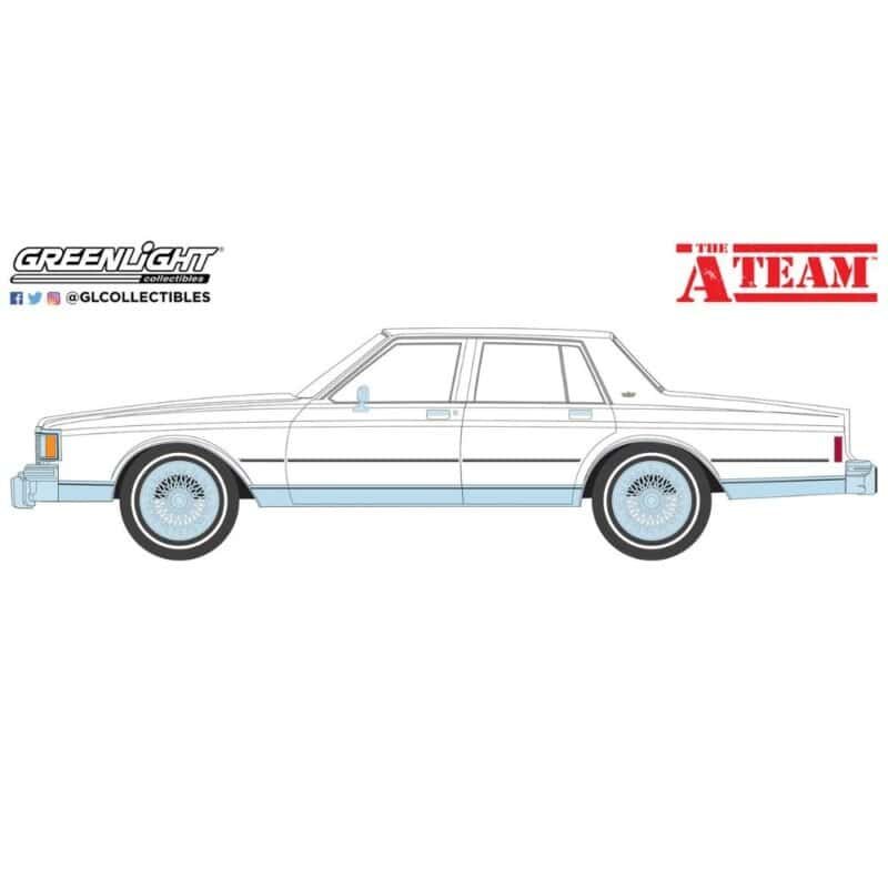 Coche Chevrolet Caprice 1980 blanco de la serie El Equipo A Greenlight