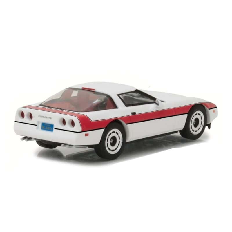 Coche Chevrolet Corvette C4 blanco y rojo de la serie El Equipo a escala 1/43 Greenlight