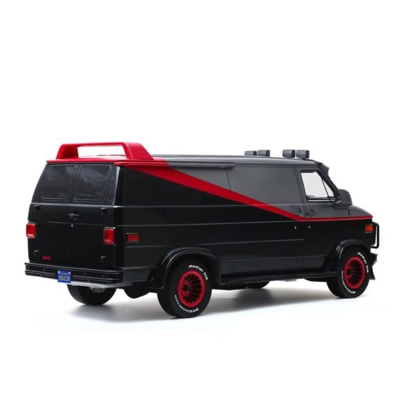 Miniatura furgoneta GMC Vandura 1983 negra de la serie El Equipo A a escala 1/12 Greenlight