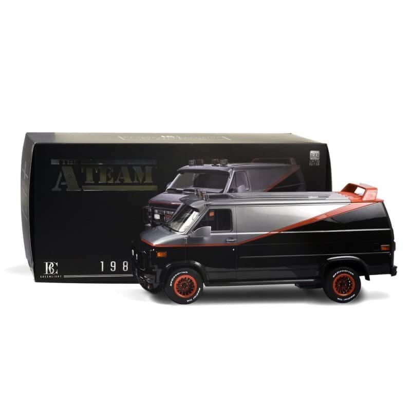 Miniatura furgoneta GMC Vandura 1983 negra de la serie El Equipo A a escala 1/12 Greenlight