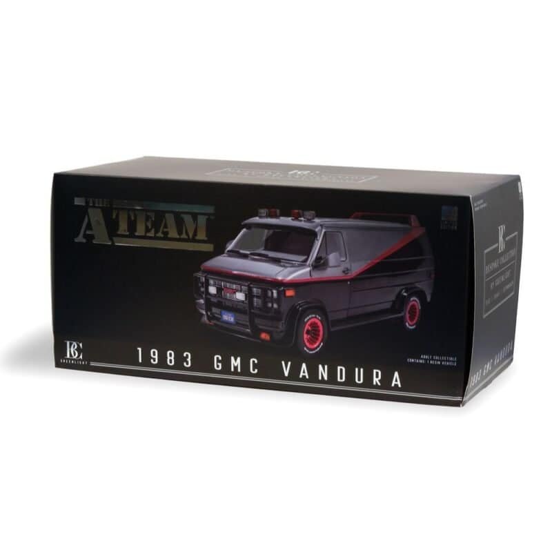 Miniatura furgoneta GMC Vandura 1983 negra de la serie El Equipo A a escala 1/12 Greenlight