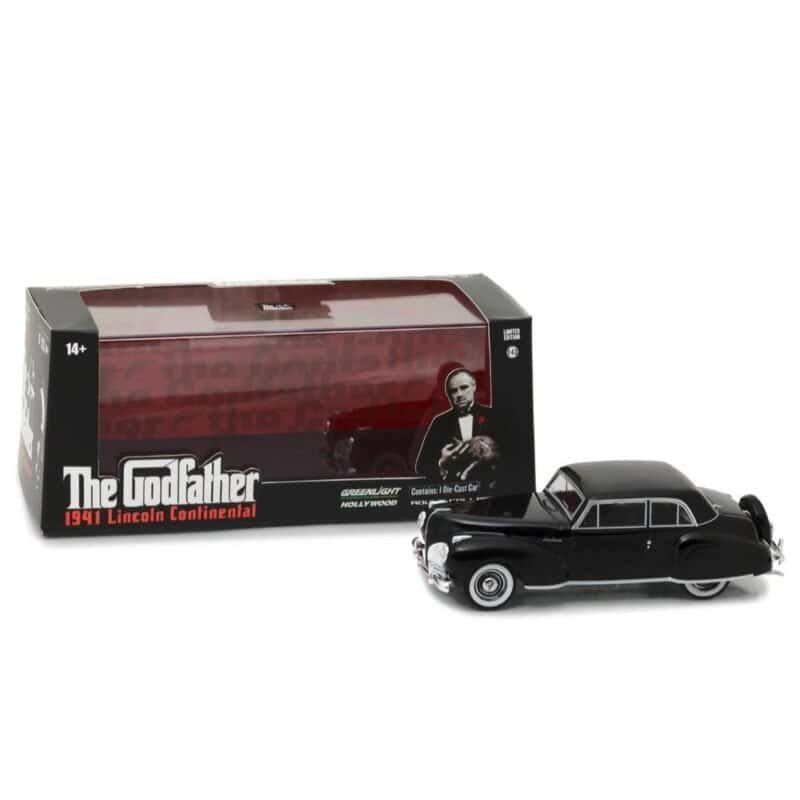 Miniatura coche Lincoln Continental 1941 negro de la película El Padrino a escala 1/43 Greenlight