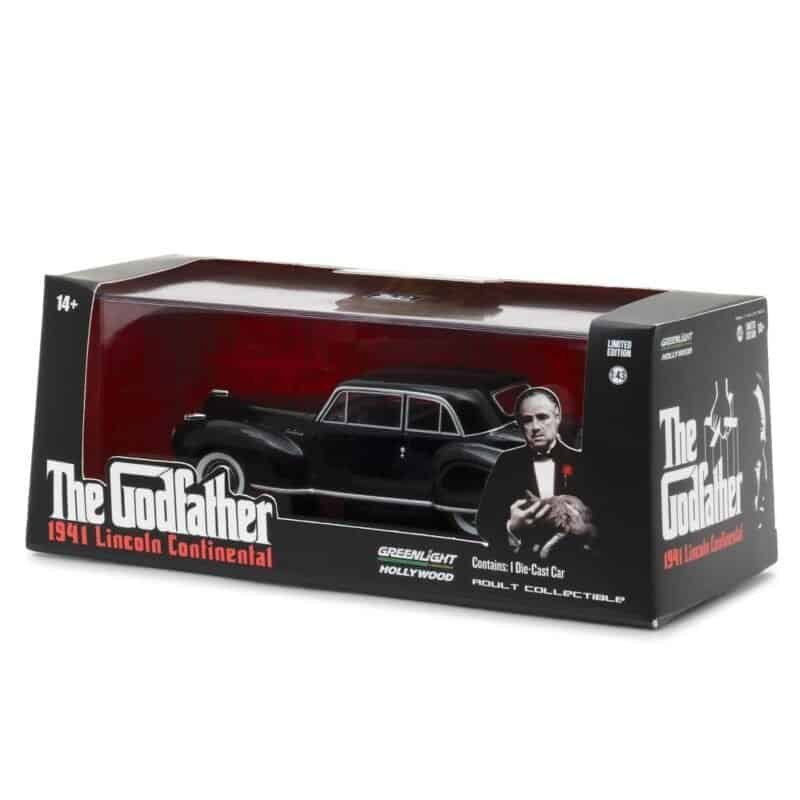 Miniatura coche Lincoln Continental 1941 negro de la película El Padrino a escala 1/43 Greenlight