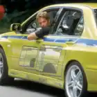 Coche amarillo Mitsubishi Lancer EVO VII 2002 de la película Fast & Furious