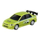 Miniatura coche amarillo Mitsubishi Lancer EVO VII 2002 de la película Fast & Furious a escala 1/64 Tomica