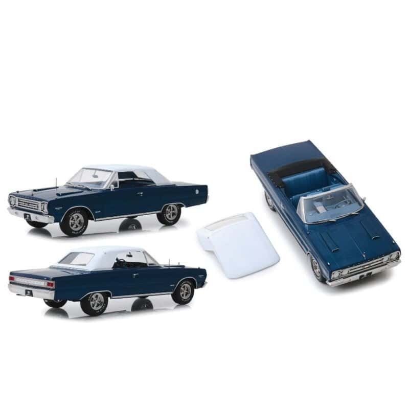 Coche descapotable Plymouth Belvedere 1967 azul de la serie Graveyard Carz a escala 1/18 Greenlight