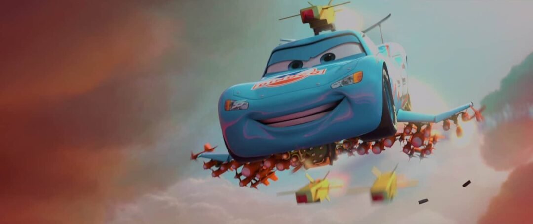Coche azul Rayo McQueen en Dinoco de la película Cars