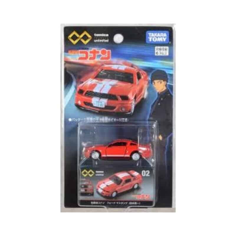 Miniatura coche rojo Ford Mustang GT500 2007 de la serie Detective Conan escala 1/64 Tomica