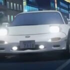 Coche blanco Mazda RX-7 de la serie Detective Conan
