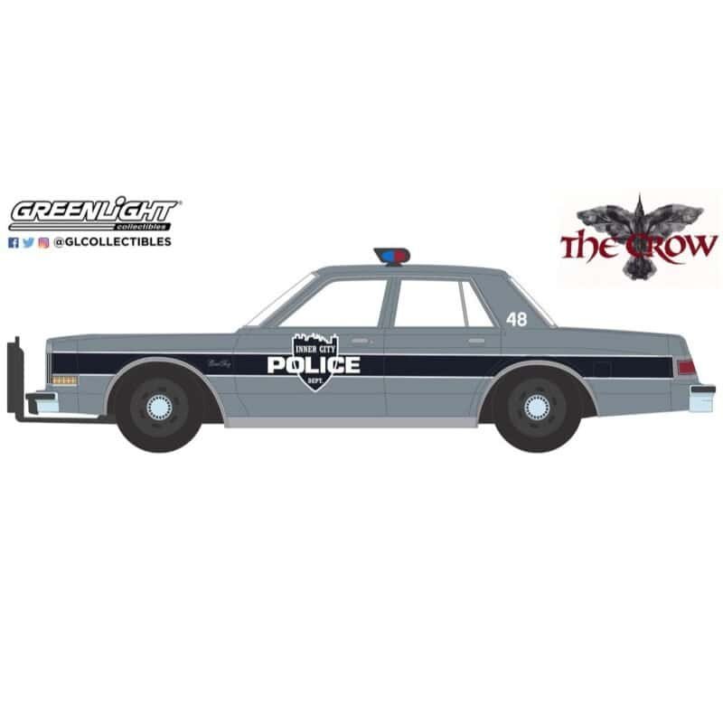 Coche policía Plymouth Gran Fury 1984 gris y negro de la película El Cuervo Greenlight