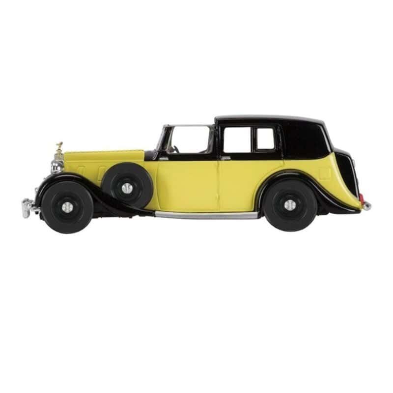 Coche amarillo y negro Rolls Royce Phantom III James Bond 007 en la película Goldfinger a escala 1/36 Corgi