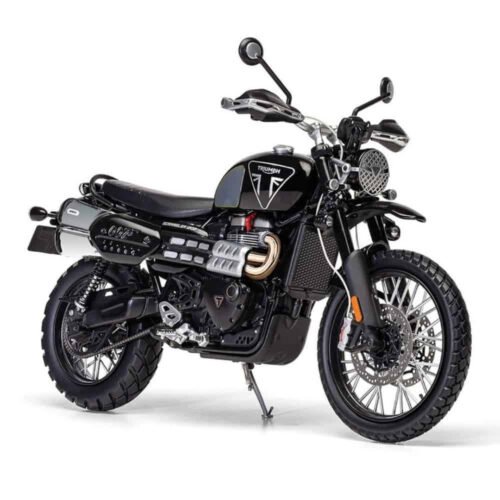 Miniatura moto negra Triumph Scrambler 1200 de la película Sin tiempo para morir (No Time to Die, 2021) de James Bond 007 a escala 1/12 Corgi