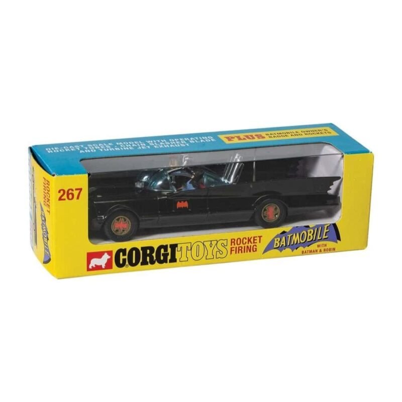 Miniatura coche negro y naranja Batmobile de la serie Batman a escala 1/46 Corgi