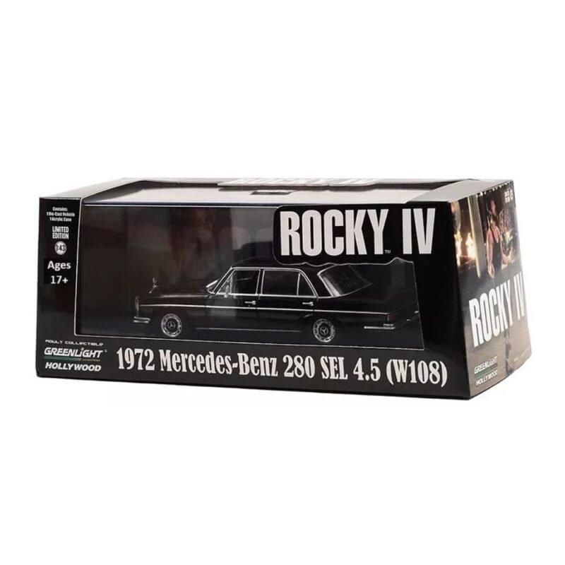 Miniatura coche Mercedes-Benz 280 SEL 4.5 - W108 película Rocky 4 a escala 1/43 Greenlight