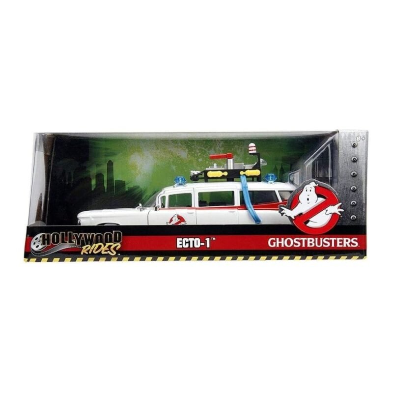 Miniatura coche ambulancia ECTO-1 de la película Cazafantasmas a escala 1/24 Jada