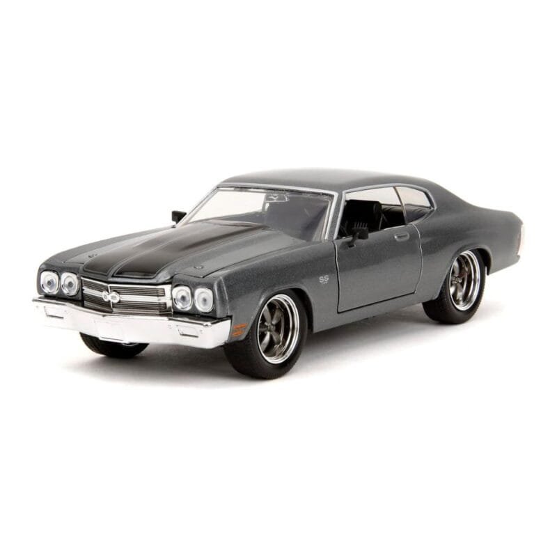 Miniatura coche gris Chevrolet Chevelle SS 1970 de la película Fast & Furious 4 a escala 1/24 Jada