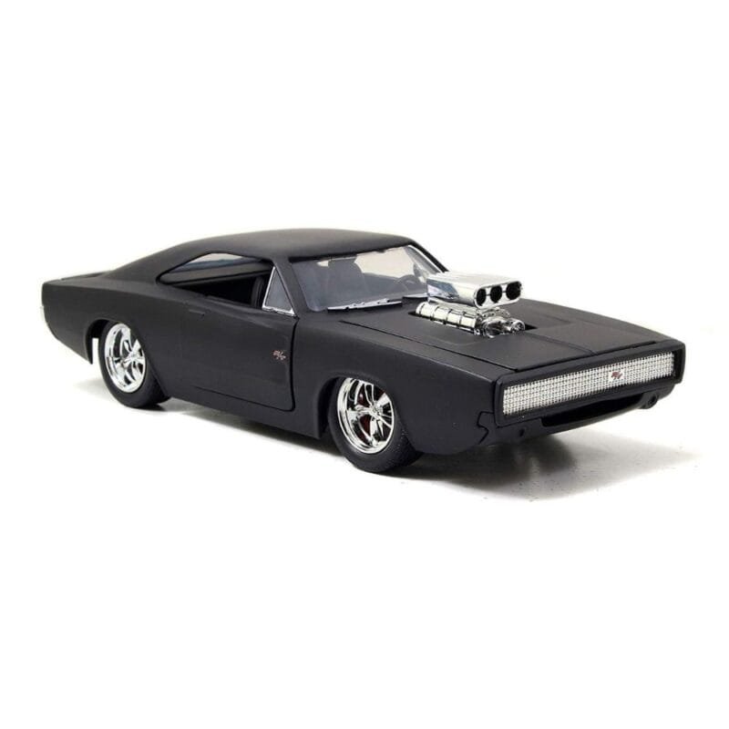 Miniatura coche negro mate Dodge Charger 1970 de la película Fast & Furious a escala 1/24 Jada