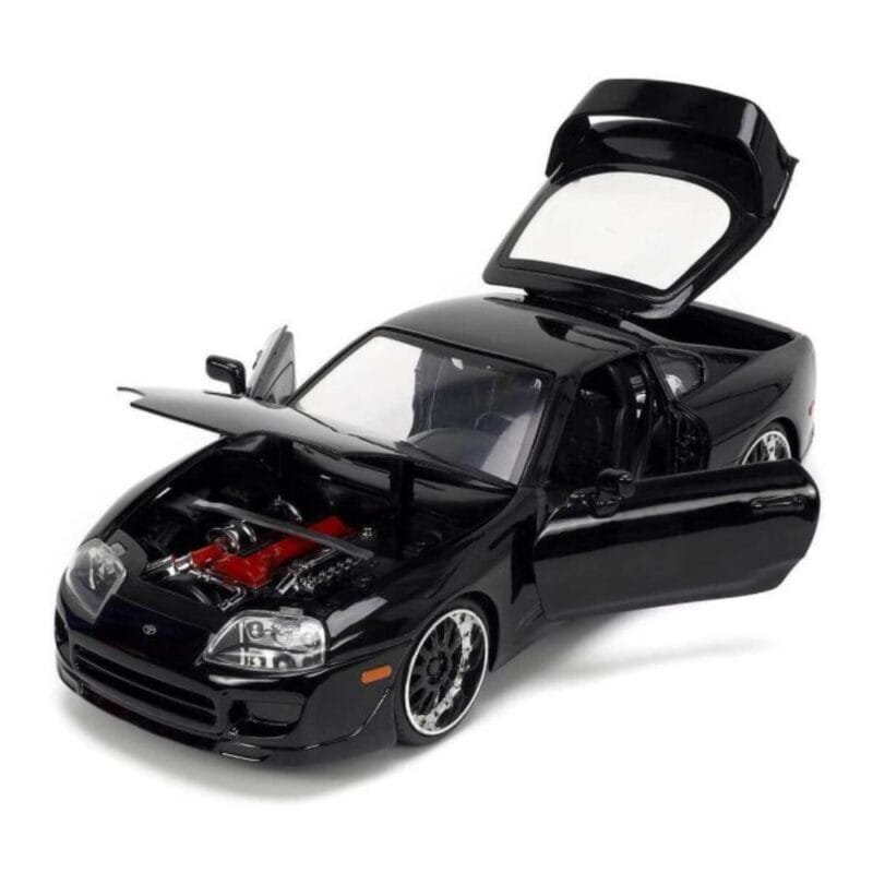 Miniatura coche negro Toyota Supra 1995 de la película Fast & Furious 5 a escala 1/24 Jada