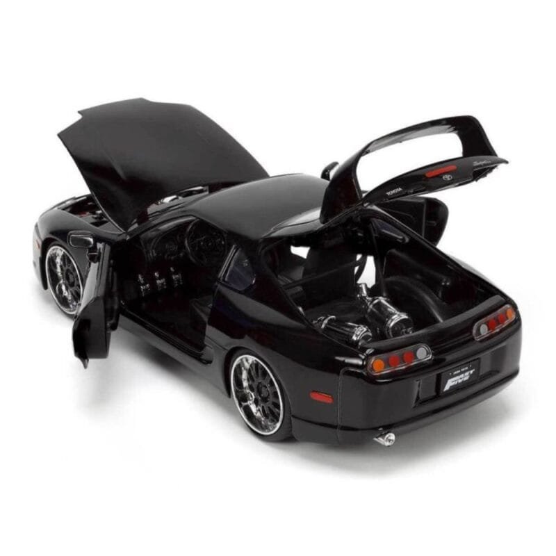 Miniatura coche negro Toyota Supra 1995 de la película Fast & Furious 5 a escala 1/24 Jada