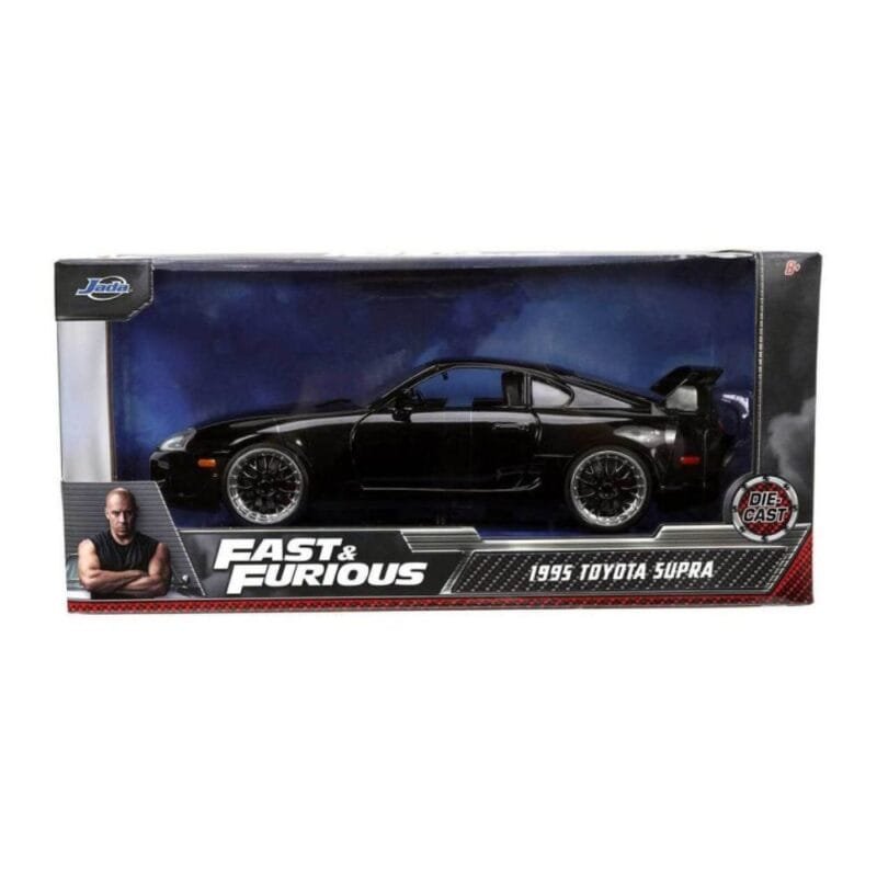 Miniatura coche negro Toyota Supra 1995 de la película Fast & Furious 5 a escala 1/24 Jada