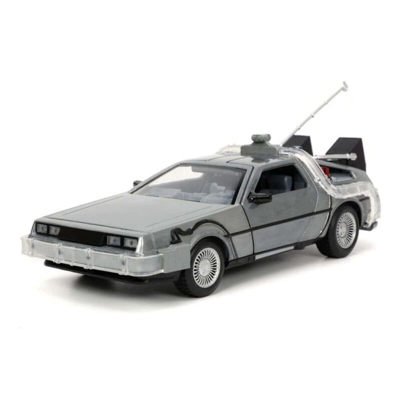 Miniatura coche DeLorean con luces de la película Regreso al futuro a escala 1/24 Jada