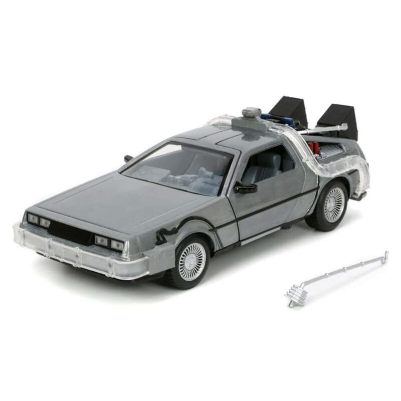 Miniatura coche DeLorean con luces de la película Regreso al futuro a escala 1/24 Jada