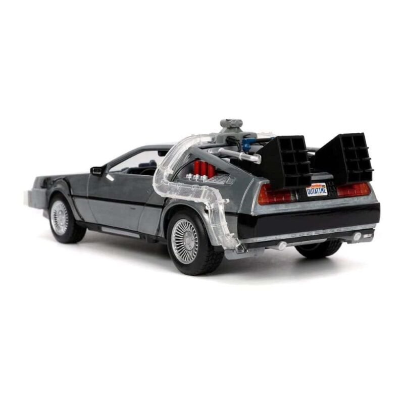 Miniatura coche DeLorean con luces de la película Regreso al futuro a escala 1/24 Jada