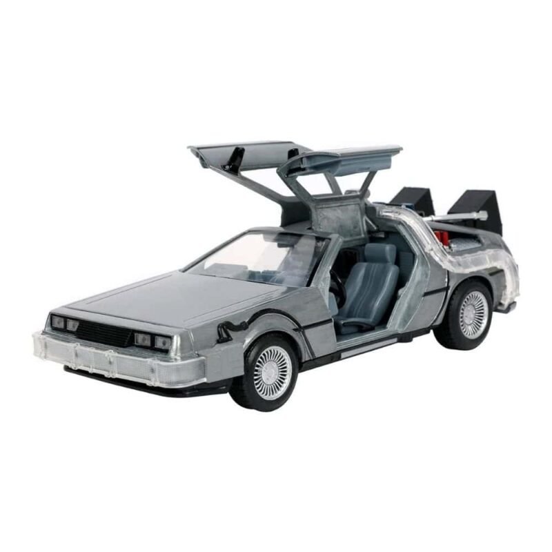 Miniatura coche DeLorean con luces de la película Regreso al futuro a escala 1/24 Jada