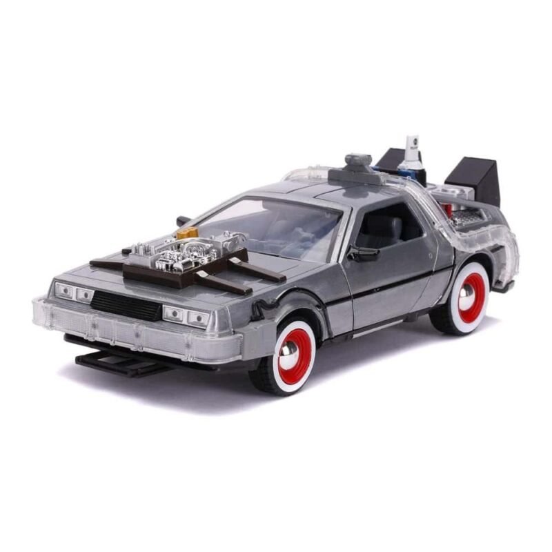 Miniatura coche DeLorean con luces de la película Regreso al futuro 3 a escala 1/24 Jada