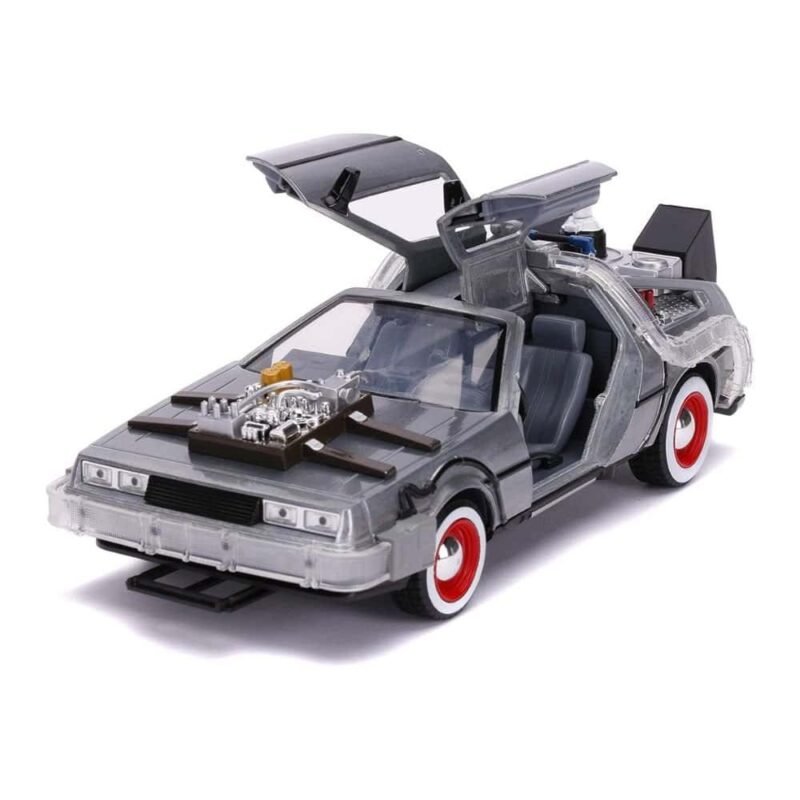 Miniatura coche DeLorean con luces de la película Regreso al futuro 3 a escala 1/24 Jada