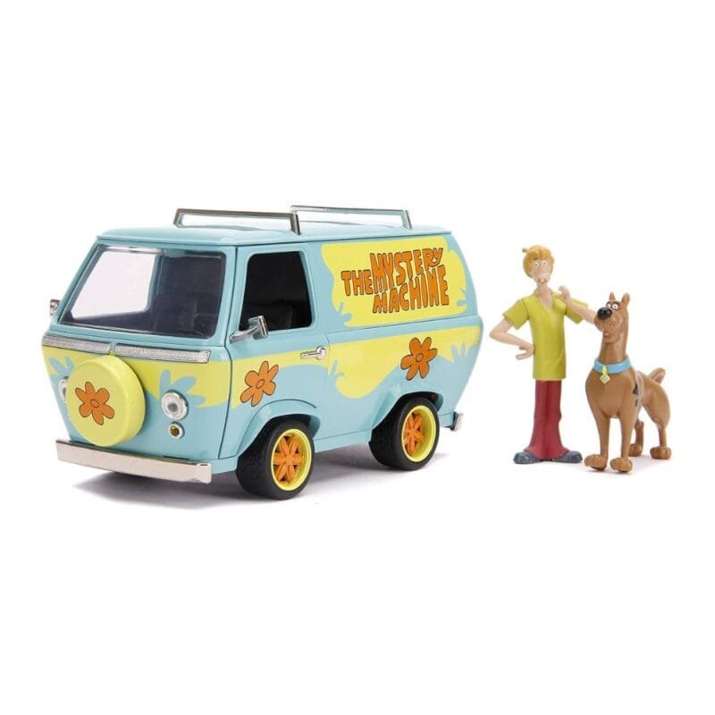 Miniatura coche furgoneta azul y verde Máquina del Misterio de la Serie Scooby-Doo a escala 1/24 Jada con figuras