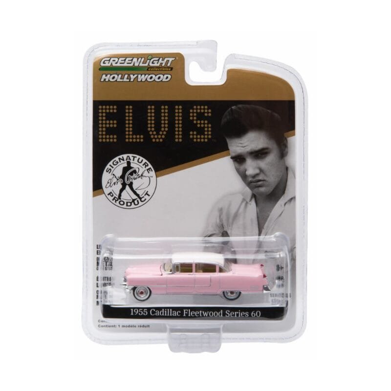 Miniatura coche descapotable rosa Cadillac Fleetwood Serie 60 de Elvis a escala 1/64 Greenlight