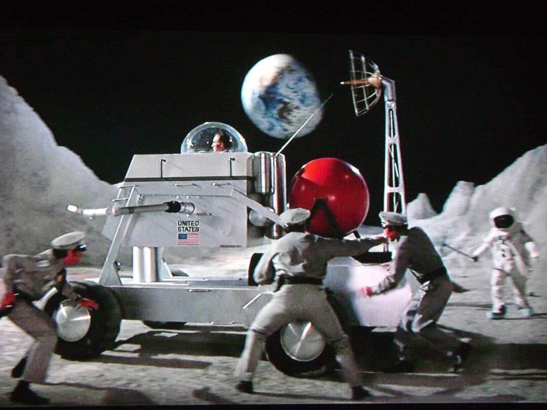 Coche Moon Buggy, plateado y blanco de la película James Bond 007 Diamantes para la eternidad