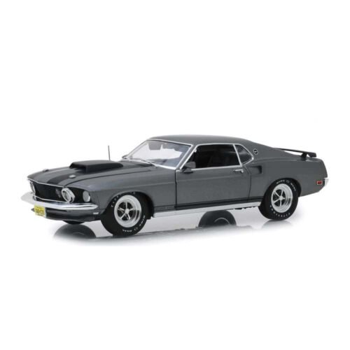 Miniatura coche Ford Mustang Boss 429 1969 gris de la película John Wick a escala 1/18 Greenlight