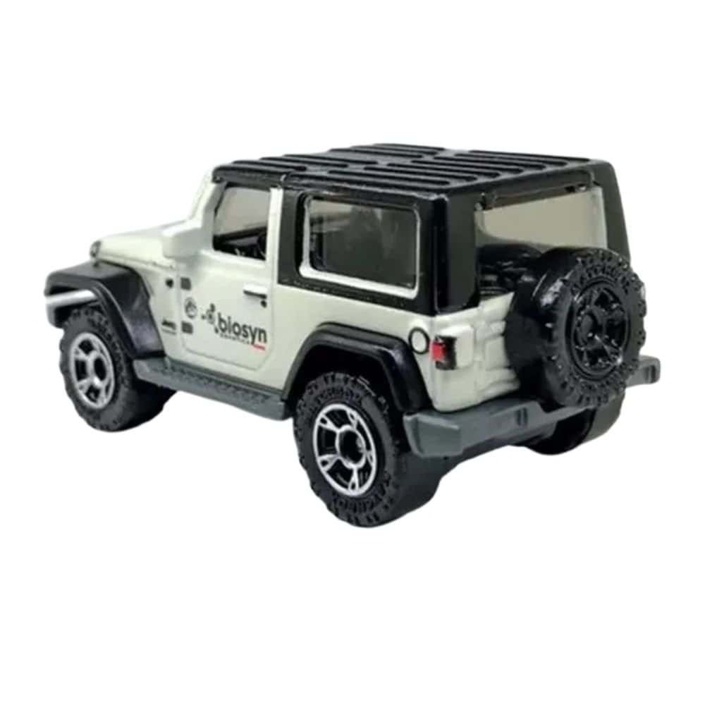 Miniatura coche todoterreno Jeep Wrangler de Biosyn Genetics de la película Jurassic World a escala 1/64 Matchbox