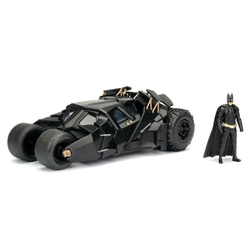 Miniatura coche negro Batmobile con figura de la película Batman The Dark Knitght a escala 1/24 Jada