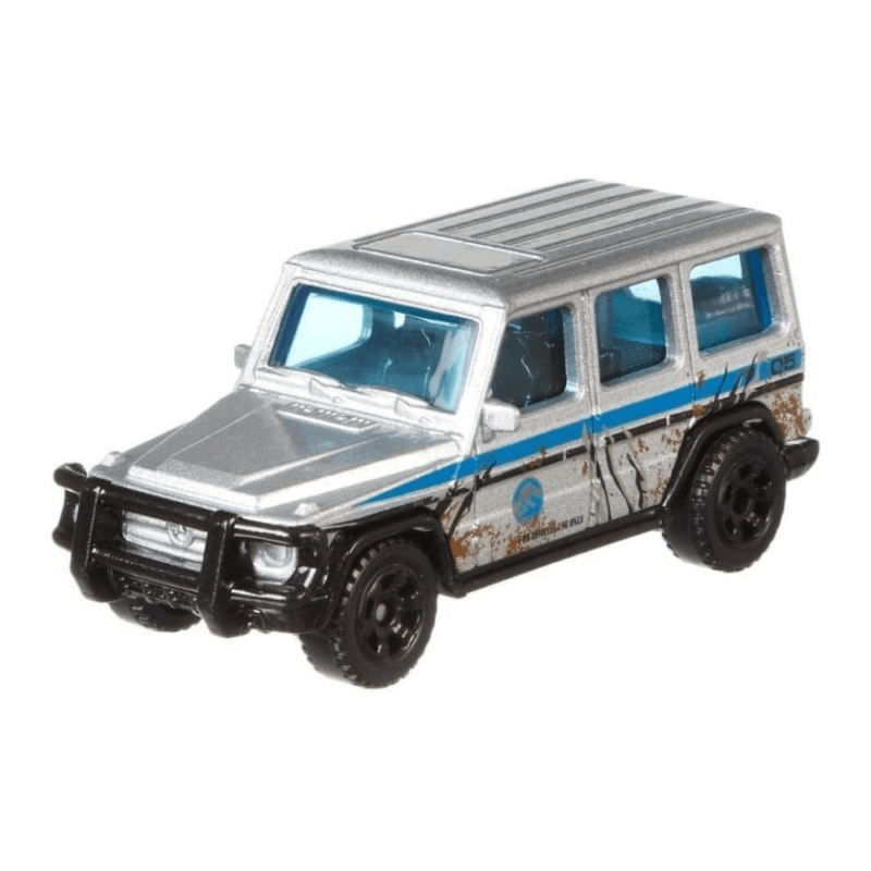 Miniatura coche todoterreno Mercedes-Benz G550 de la película Jurassic World Dominion a escala 1/64 Matchbox