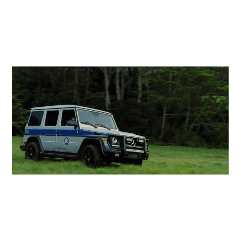 Miniatura coche todoterreno Mercedes-Benz G550 de la película Jurassic World Dominion a escala 1/64 Matchbox