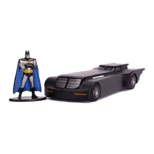 Miniatura coche negro Batmobile con figura de la serie animada Batman a escala 1/32 Jada