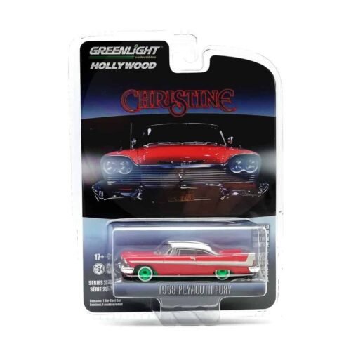 Miniatura coche Plymouth Fury 1959 rojo de la película Christine a escala 1/64 en embalaje blister sellado Greenlight edición Green Machine