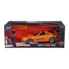Miniatura coche naranja Toyota Supra 1995 con figura Brian de la película Fast & Furious a escala 1/24 Jada