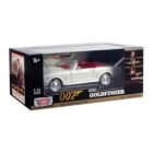 Miniatura coche descapotable blanco y rojo Ford Mustang 007 Goldfinger a escala 1/24 Motor Max