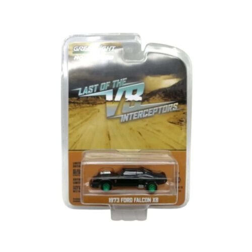 Miniatura coche Ford Falcon XB V8 1979 Interceptor negro de la película Mad Max a escala 1/64 Greenlight edición Green Machine