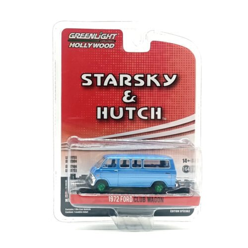 Miniatura furgoneta azul Ford Club Wagon 1972 de la serie Starsky & Hutch a escala 1/64 Greenlight versión Green Machine