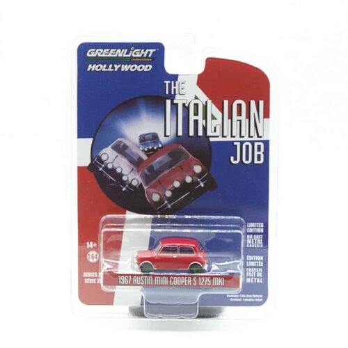 Miniatura coche rojo Mini Cooper Austin S 1275 MKI de la película The Italian Job (1969) a escala 1/64 Greenlight versión Green Machine