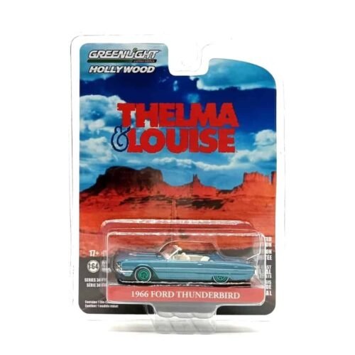 Coche miniatura Ford Thunderbird 1966 verde menta descapotado de la película Thelma & Louise en embalaje blister sellado Greenlight versión Green Machine