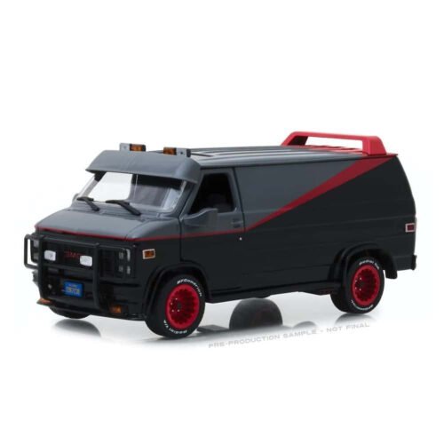 Miniatura furgoneta GMC Vandura 1983 negra de la serie El Equipo A a escala 1/24 Greenlight