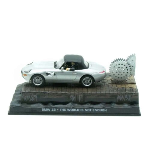 Miniatura coche descapotable gris BMW Z8 conducido por James Bond 007 en la película El mundo no es suficiente a escala 1/43 Fabbri